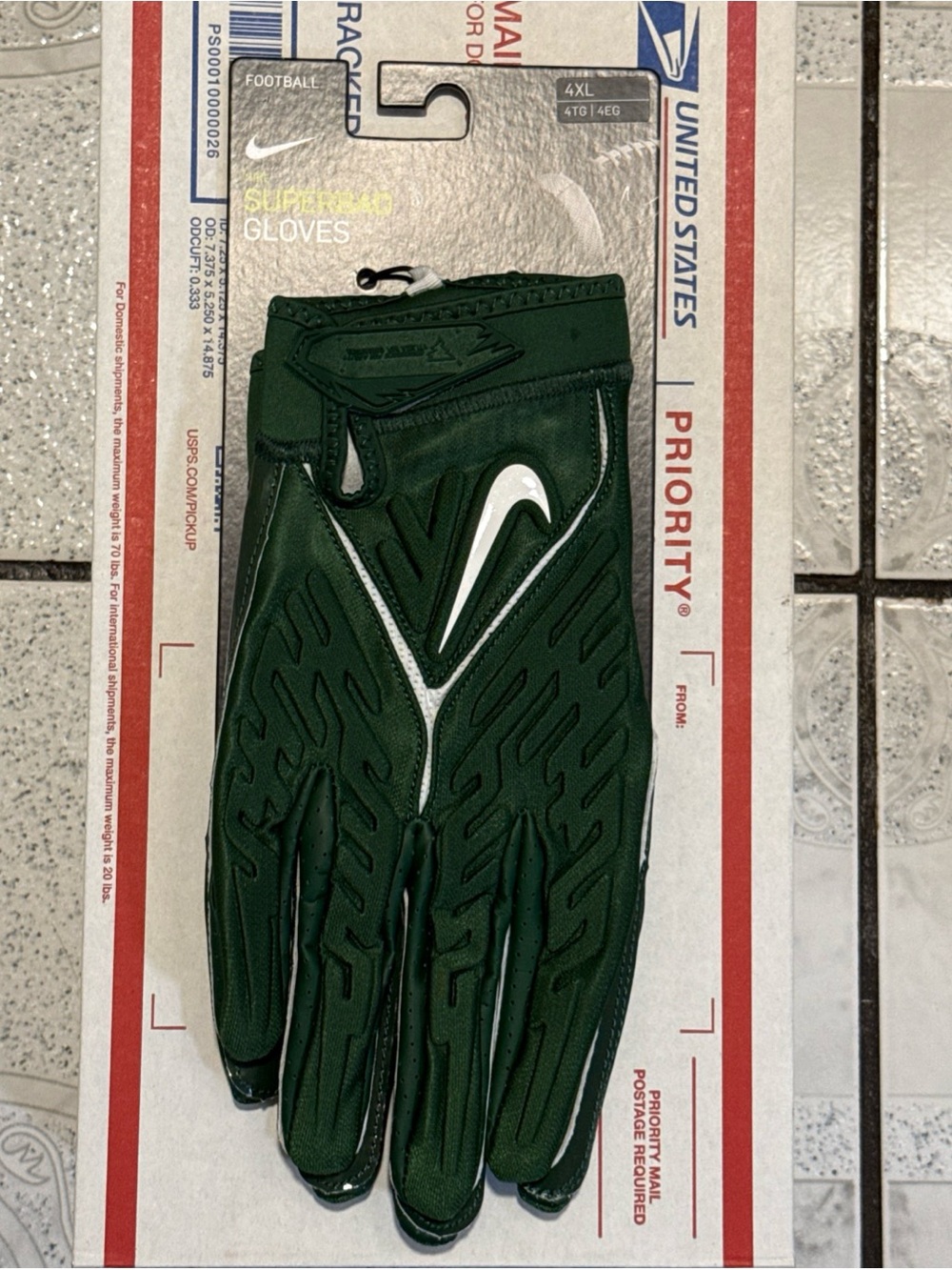 New Nike Superbad 6.0 Football Gloves Green Men’s Size 4XL DX4520-304